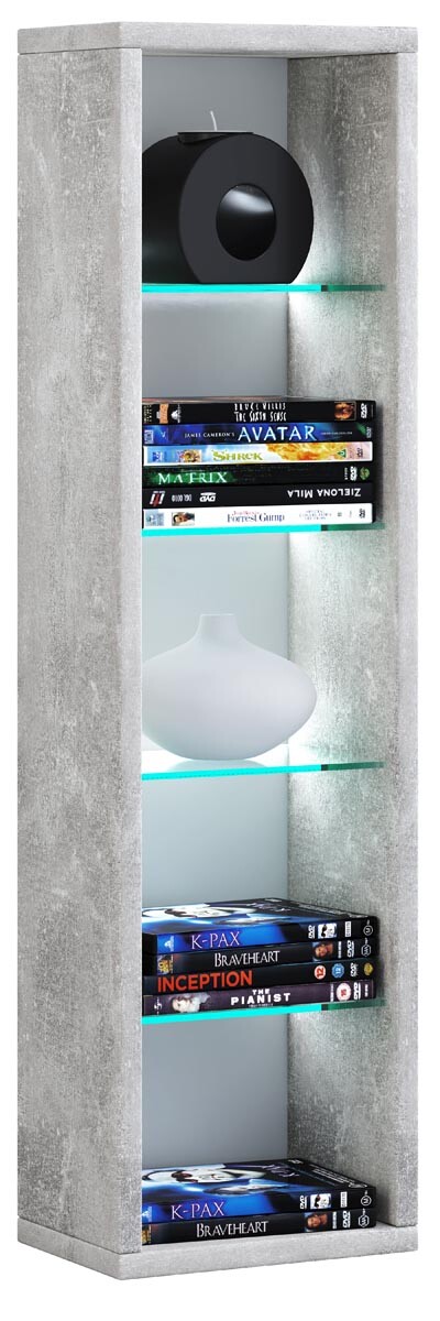 Nástěnná police Rasito L, betonový vzhled