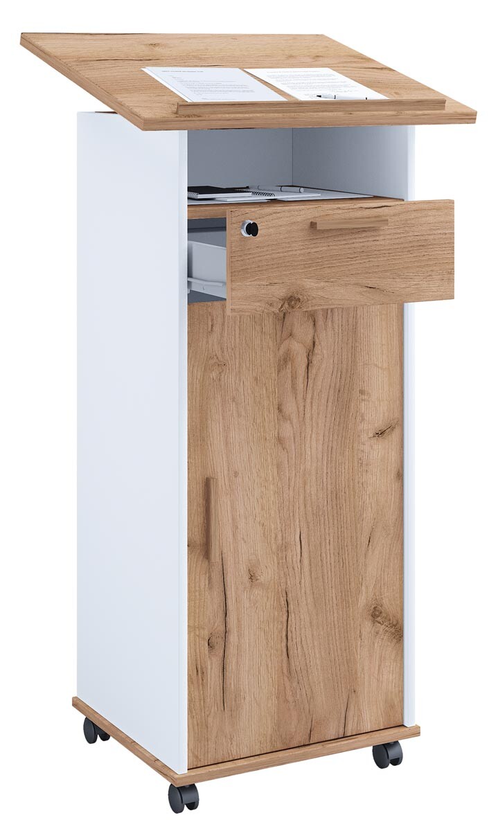 Stůl Melta s dvířky, dub medový