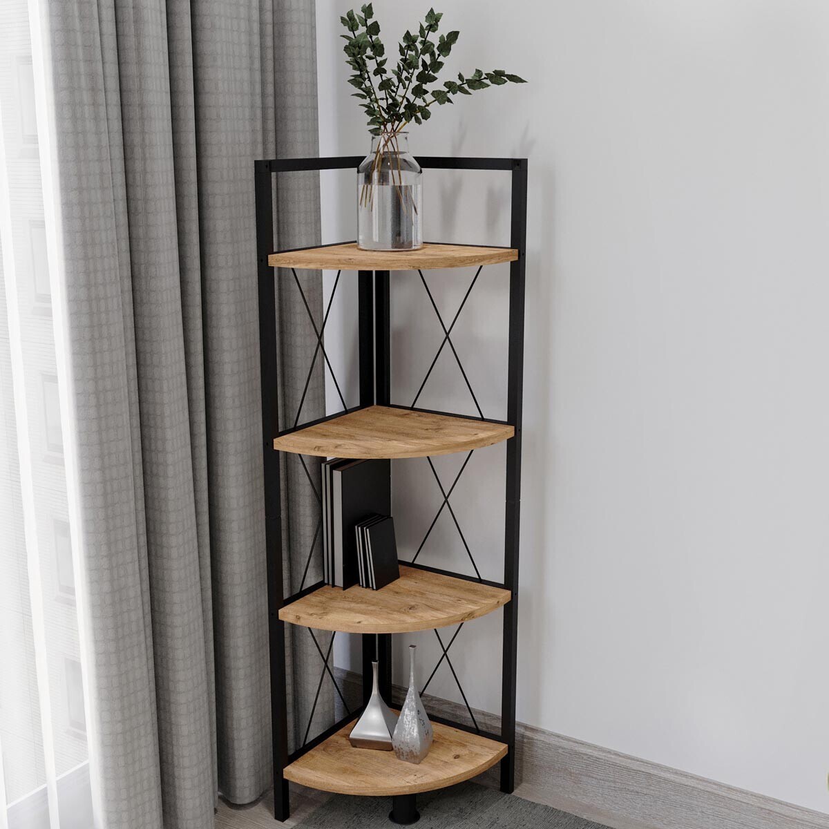 Rohová police Insasi 4, dub medový