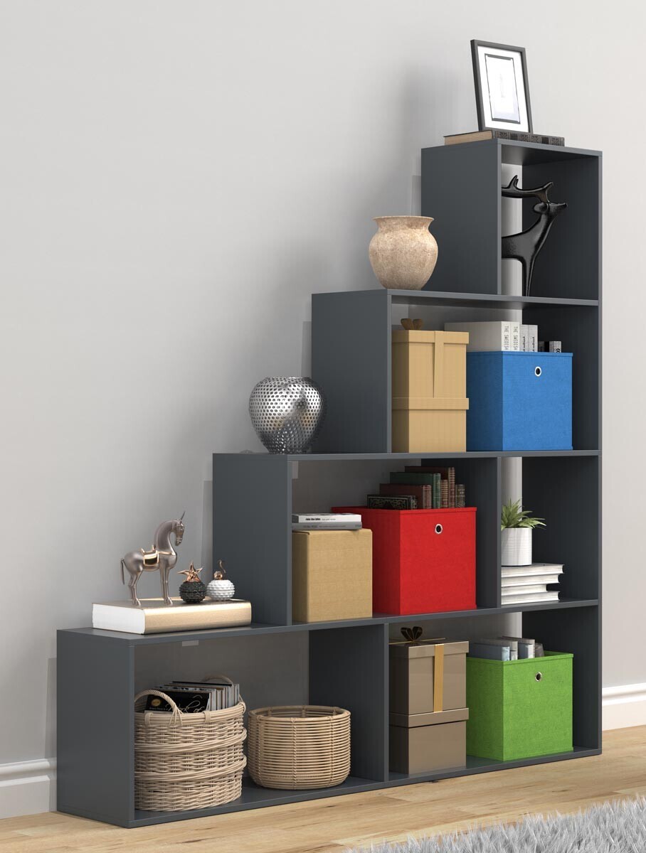 Schodová police Dubila L, antracitová