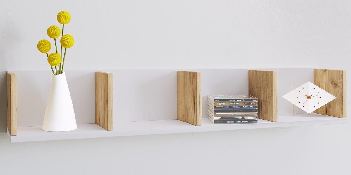 Nástěnná police Honsa, bílá