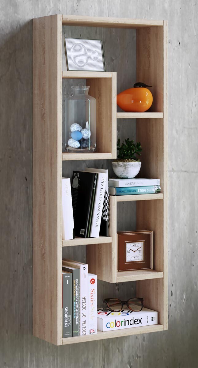 Nástěnná police Vilota, dub medový