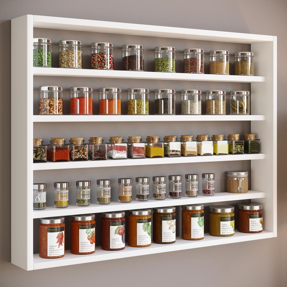 Kuchyňská police Esaldi L, bílá