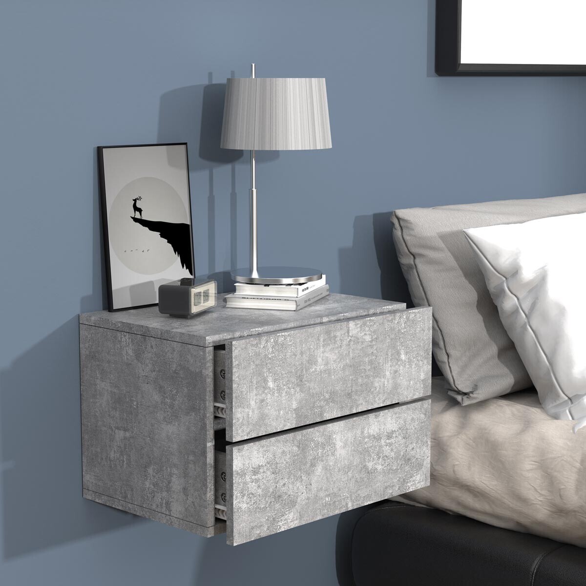 Nástěnná zásuvka Usal L 45, betonově šedá