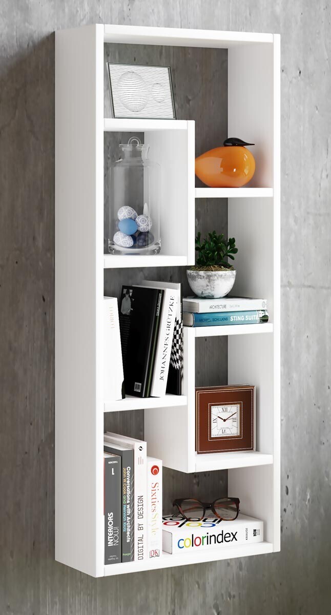 Nástěnná police Vilota, bílá