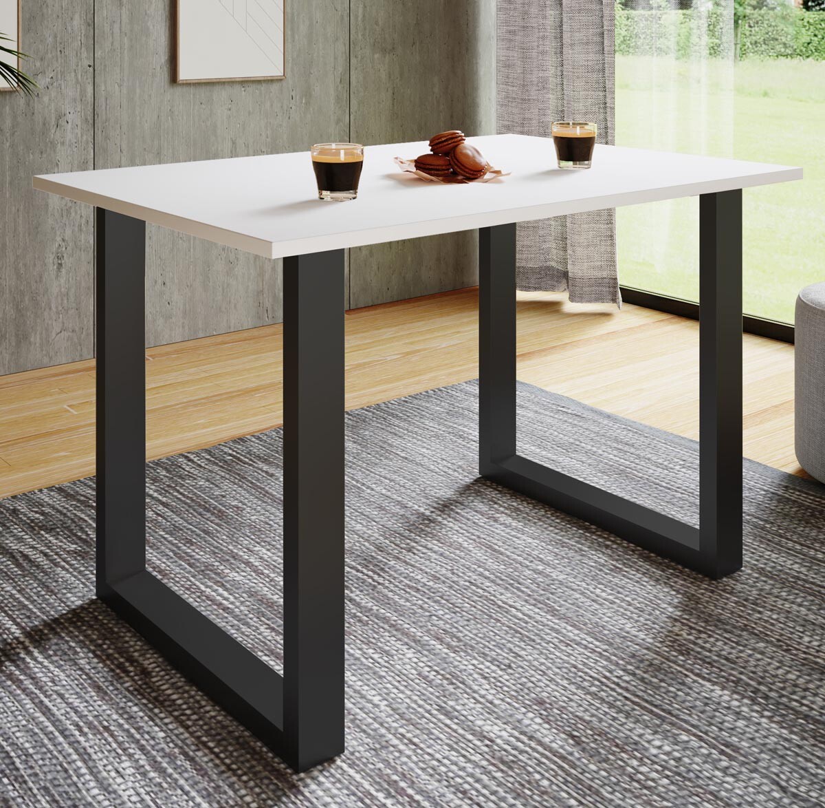 Jídelní stůl Xona 110x80 U-nohy, bílý