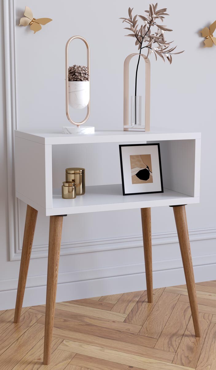 Noční stolek Singol M, bílý