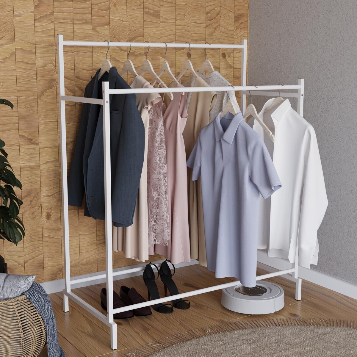 Věšák na oblečení Labol L, bílý