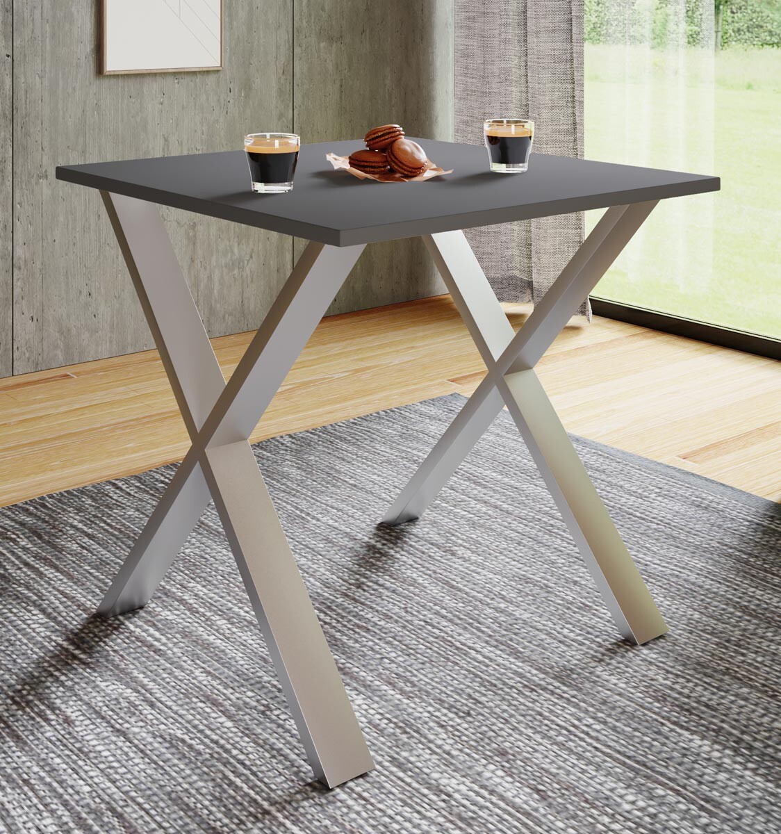 Jídelní stůl Xona 80x50 X-nohy, antracit