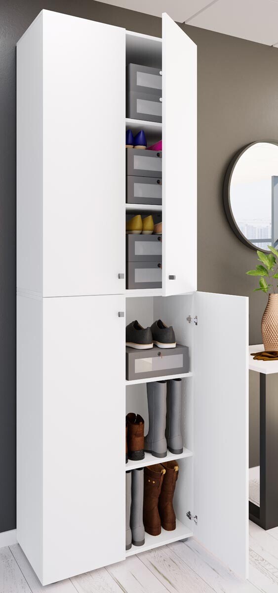 Botník Lona 2XL s otočnými dvířky, bílý