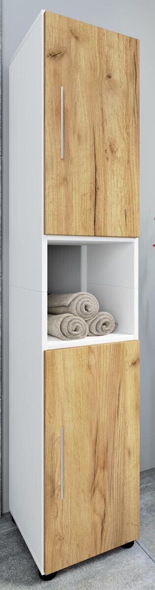 Koupelnová vysoká skříňka Flandu, bílá