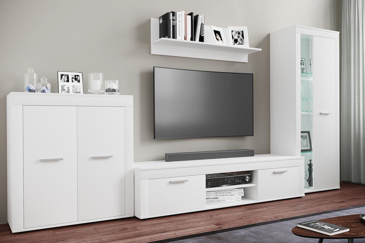 4dílná nástěnná skříňka Usilo XL, bílá