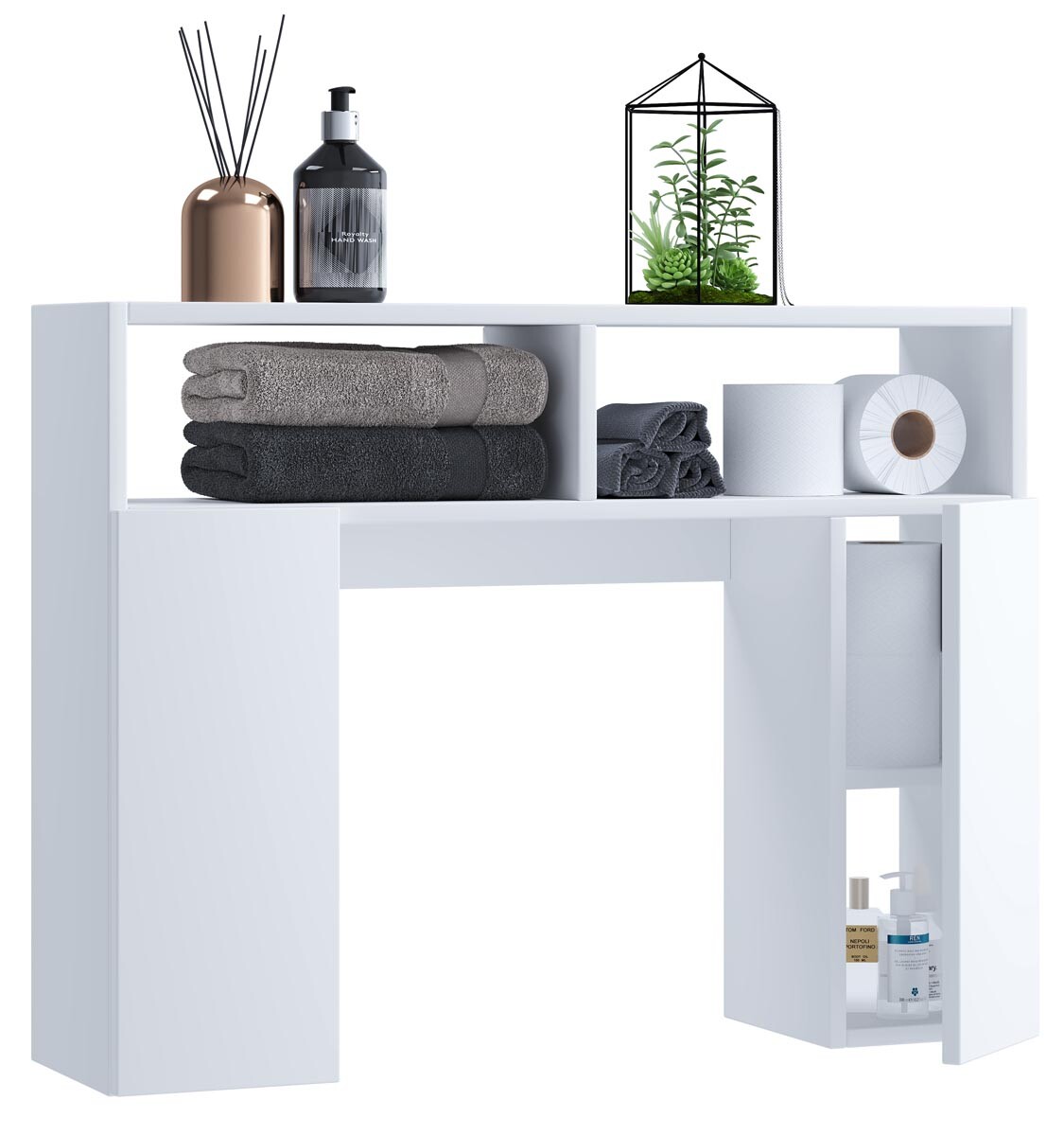 Závěsná skříňka na toaletu Tinoli, bílá