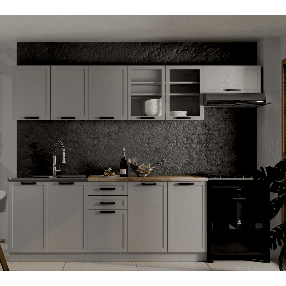 Kuchynská linka, 2,6 m, kašmír/dub wotan, ELGIA