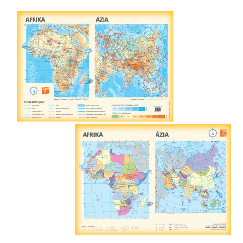 Mapa Afrika a Ázia