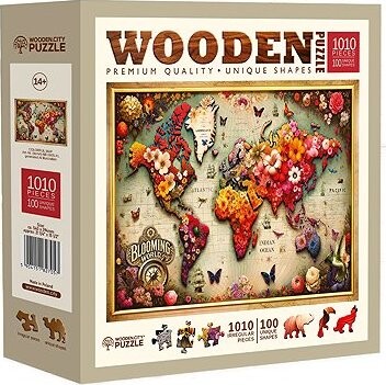 WOODEN CITY Dřevěné puzzle Barevná mapa 1010 dílků