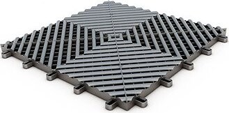 Maxton Floor modulárna plastová podlaha, dlaždice 33,3 cm × 33,3 cm, farba tmavosivá