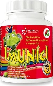 Nutricius Imuníci – Hliva ustricová s vitamínom D pre deti 90 tabliet