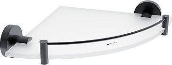 Nimco Police do koupelny a sprchy rohová s ohrádkou – sklo kov Unix černá UNC-13091RBX-90