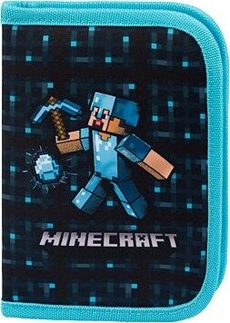 BAAGL MINECRAFT Školský peračník jednoposchodový Blue Axe