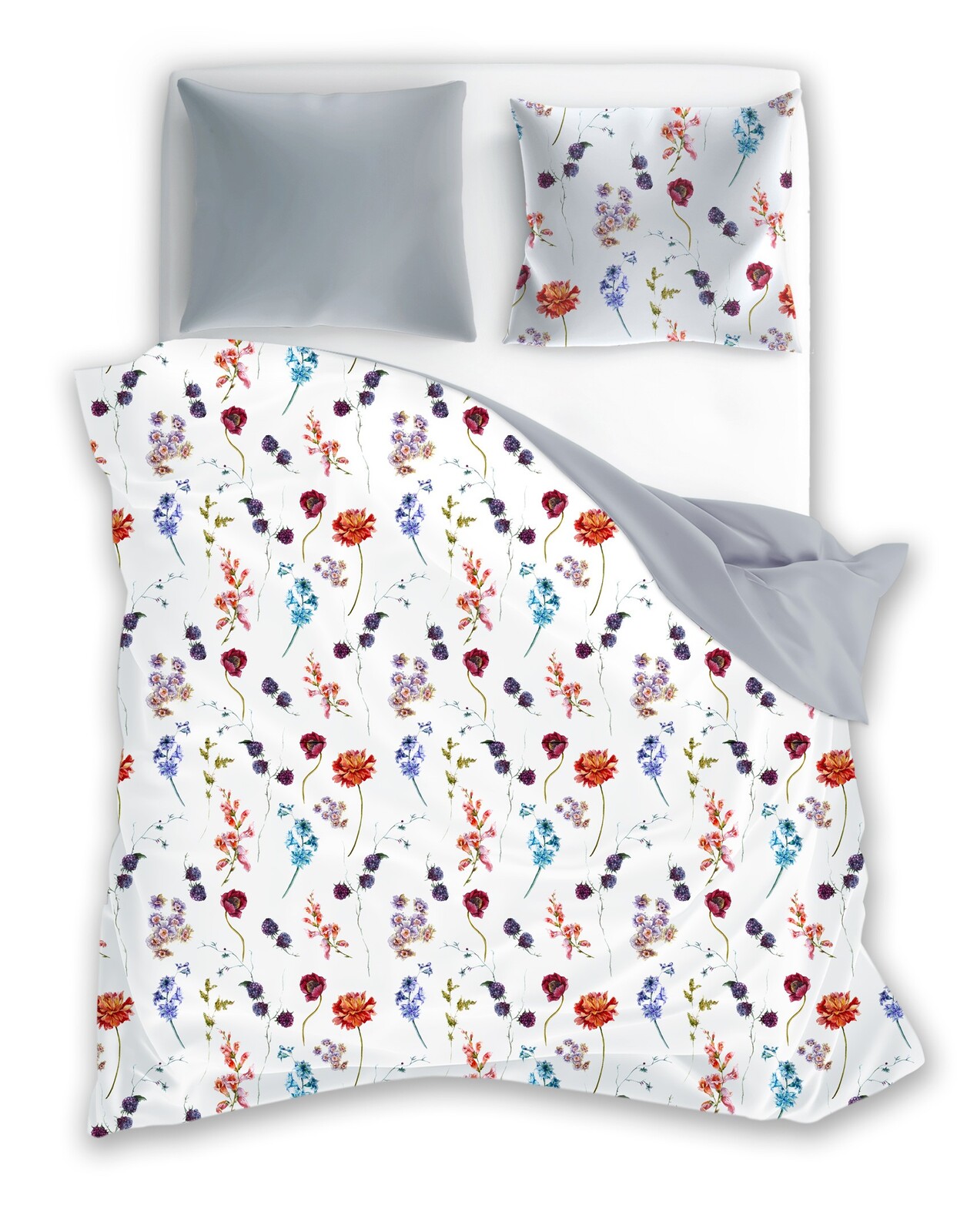 Bavlněné povlečení PURE COTTON 012 220x200 cm + 2x 70x80 cm bílé/šedé