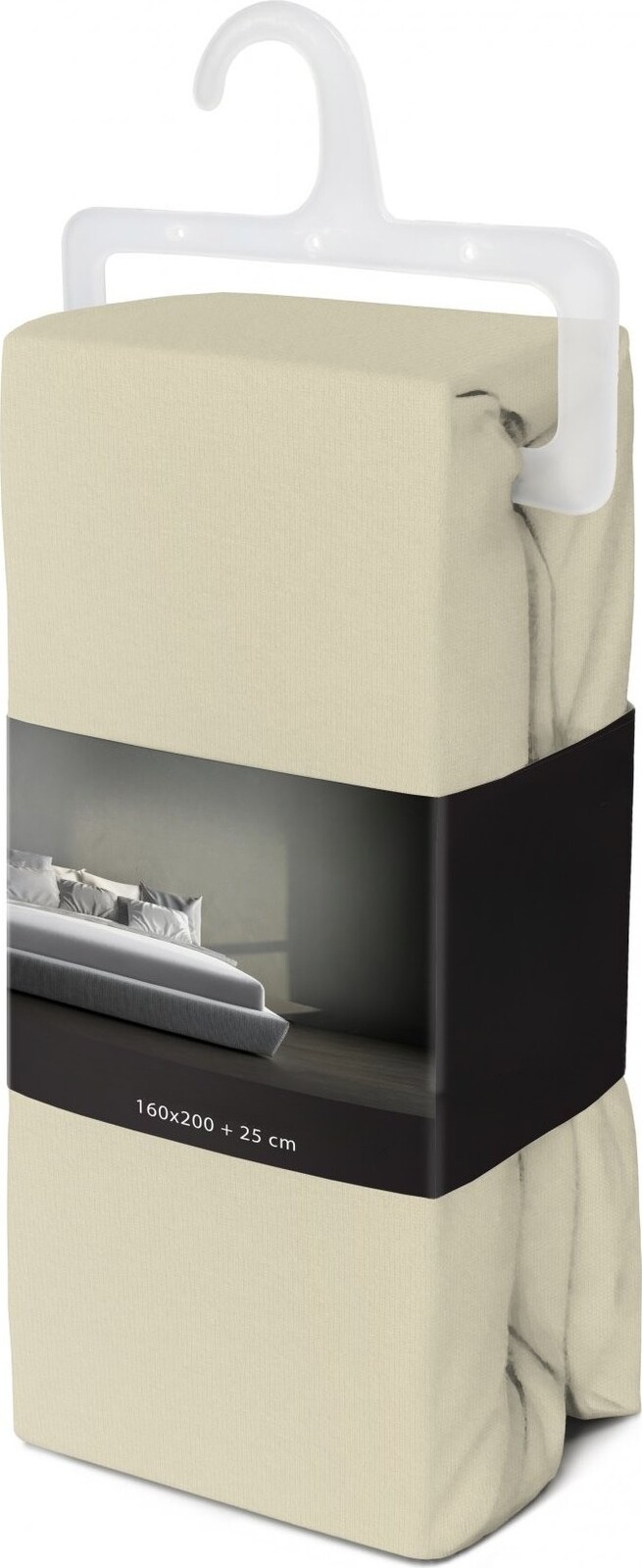 Bavlněné saténové prostěradlo FASHION 160x200 + 25 cm béžové