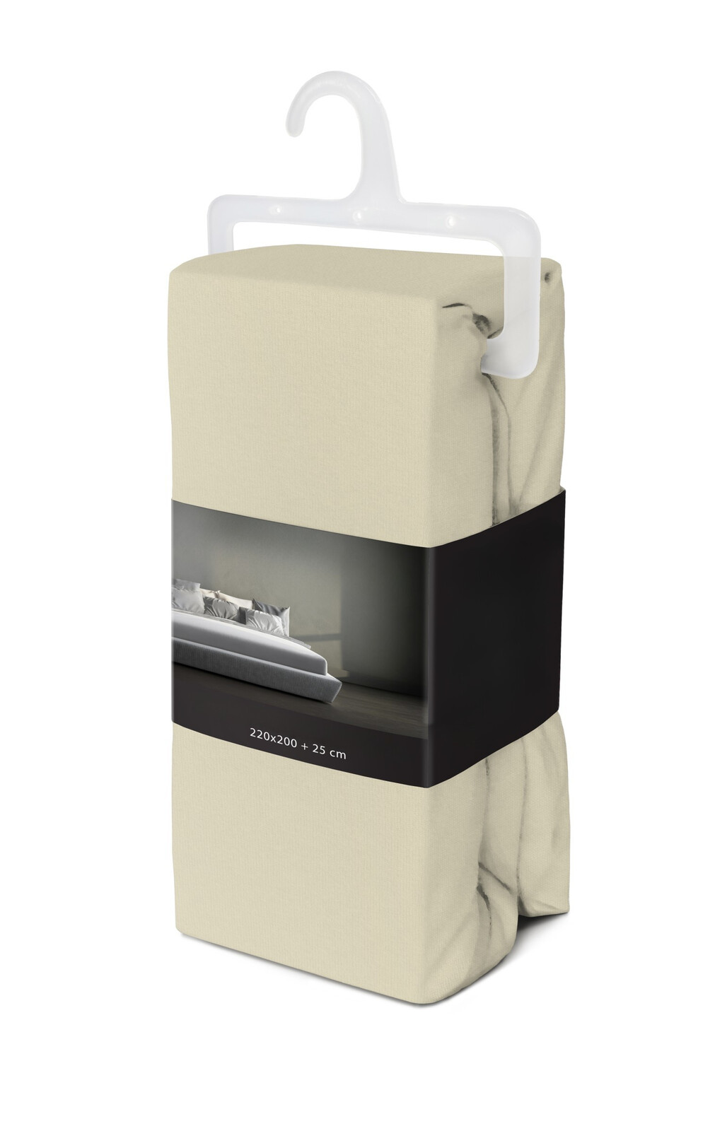 Bavlněné saténové prostěradlo FASHION 220x200 + 25 cm béžové