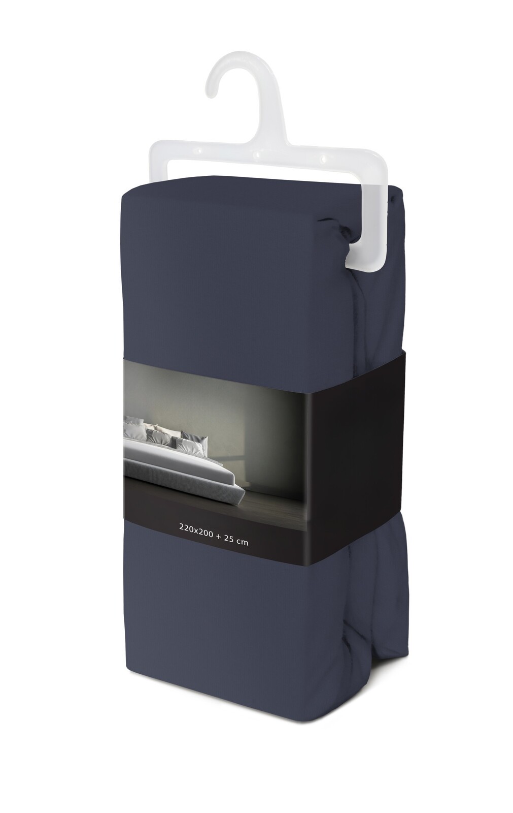 Bavlněné saténové prostěradlo FASHION 220x200 + 25 cm indigo