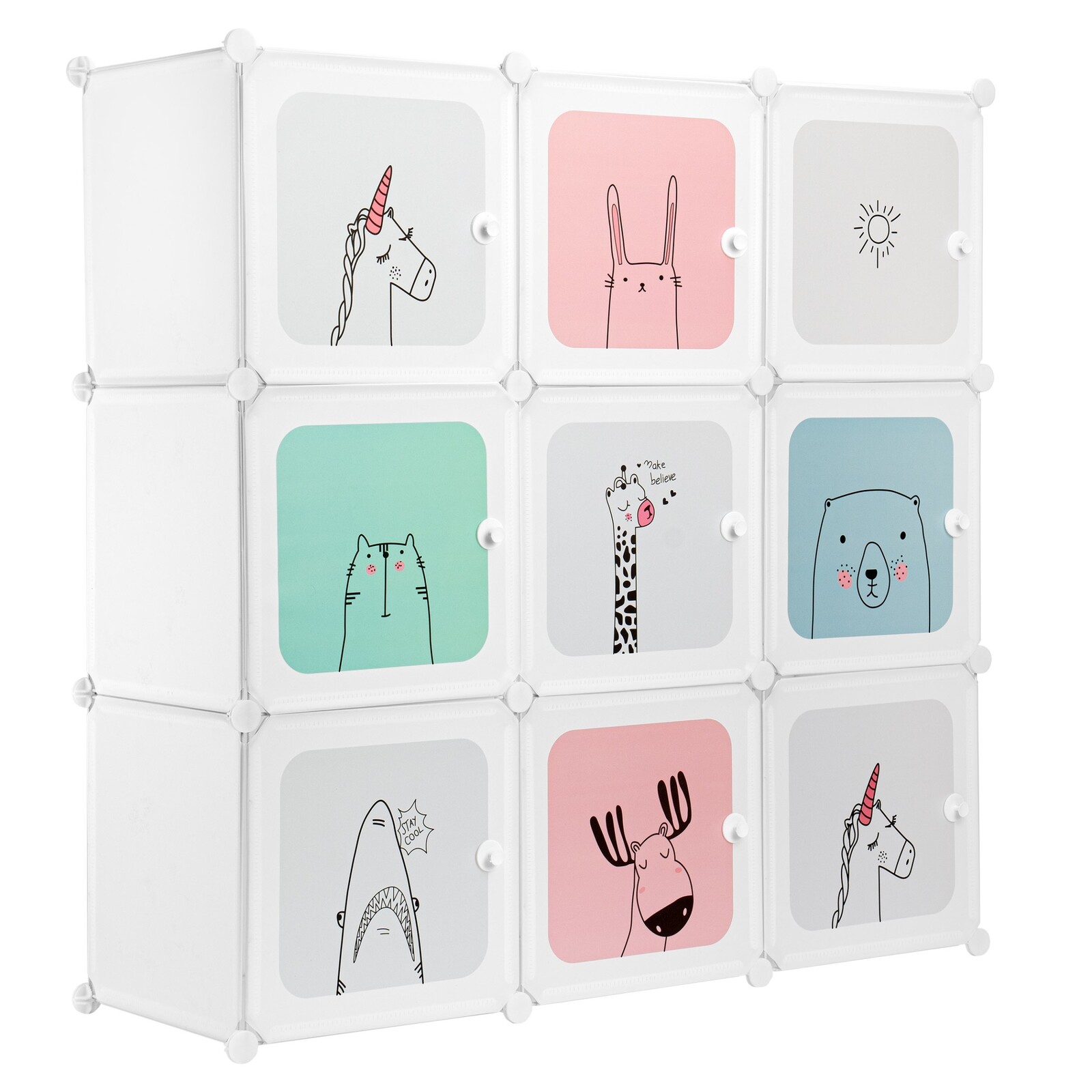 Dětský modulární regál Esla 110 cm bílý/barevný