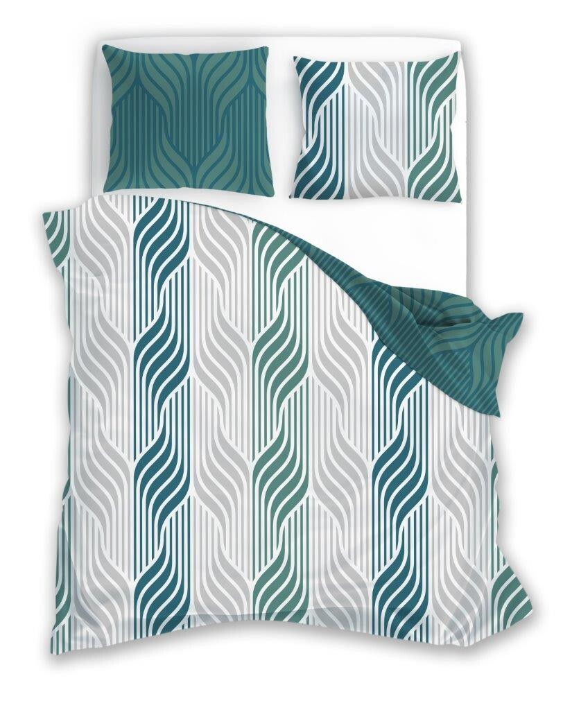 Flanelové povlečení PURE FLANNEL 008 140x200 cm + 2x 70x90 cm šedo-zelené