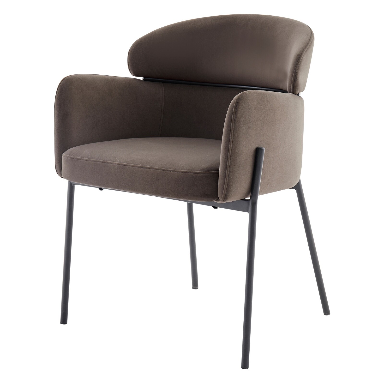 Jídelní křeslo GRANDA samet čokoládové/expresso