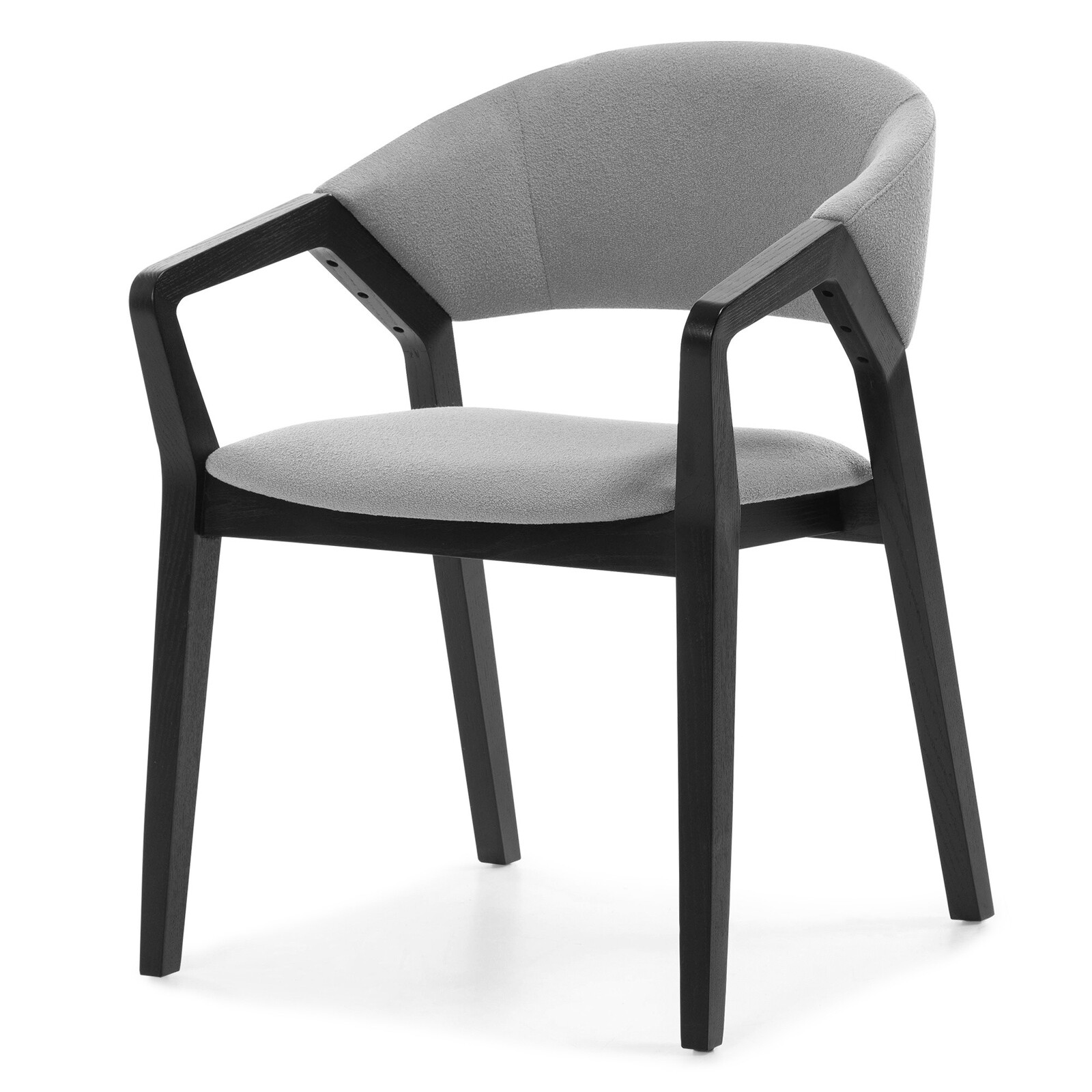 Jídelní židle Dovre z masivu bouclé šedá/černá