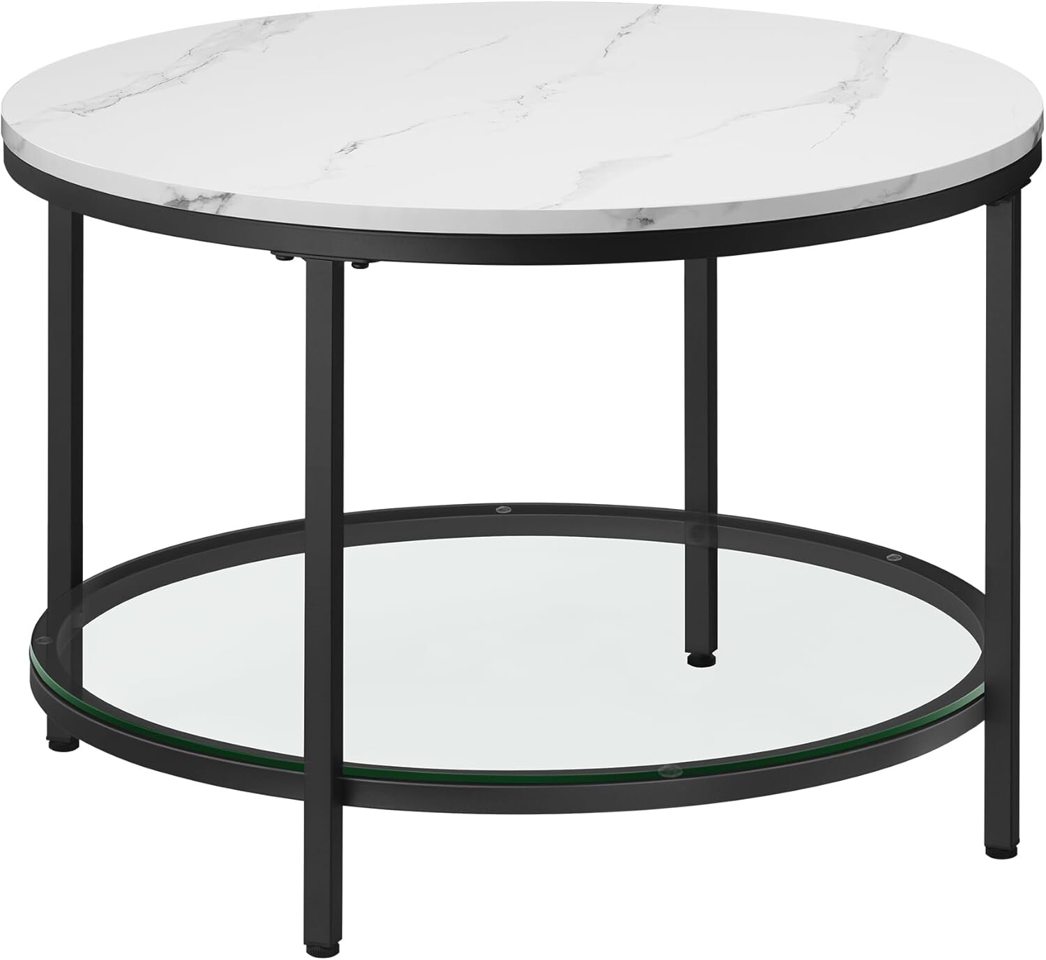 Konferenční stolek Vasagle Henro bílý mramor/černý