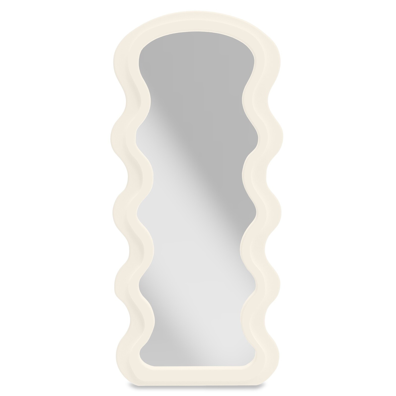 Nástěnné dekorativní zrcadlo Vale 177x75 cm krémové