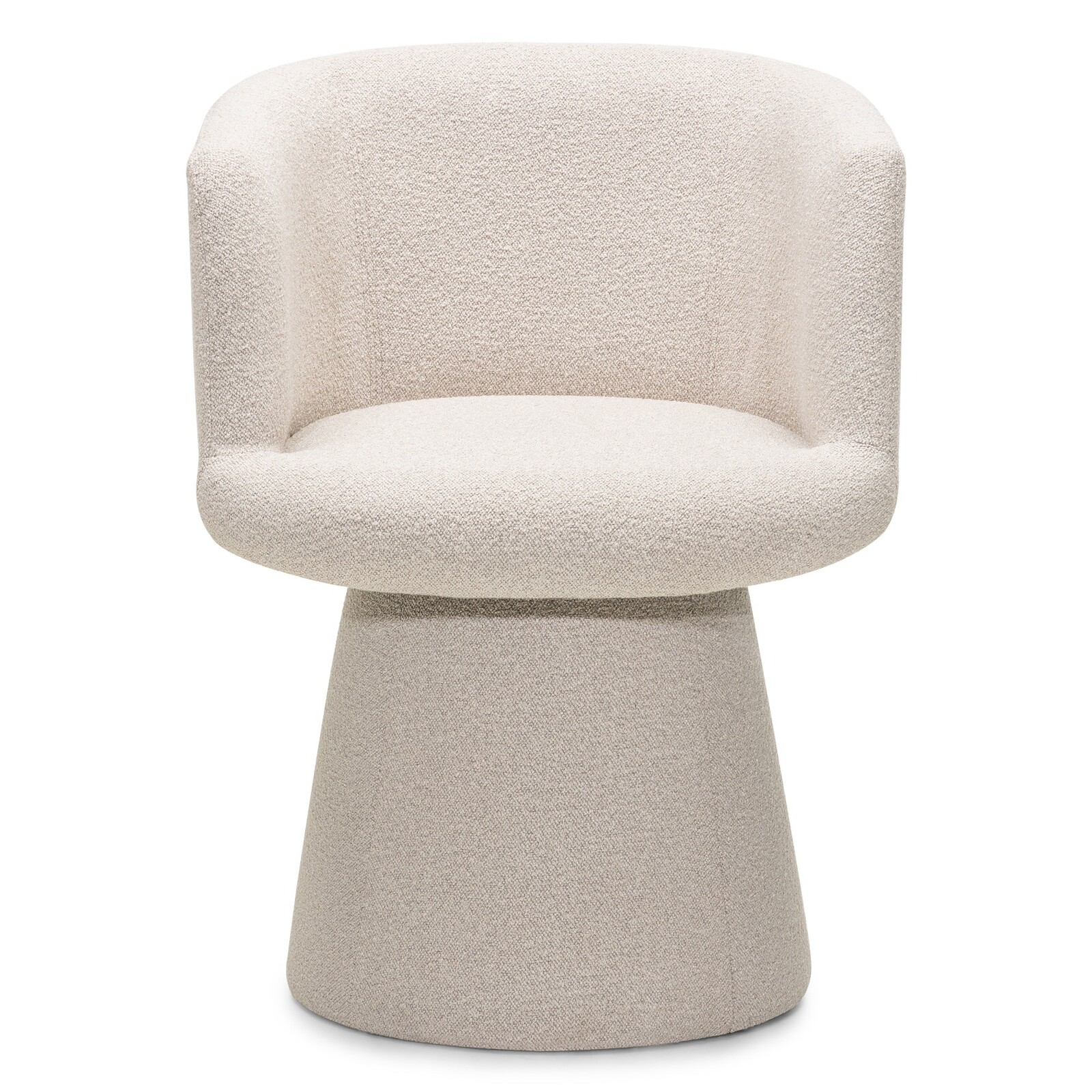 Otočné designové křeslo Yato bouclé světle béžové