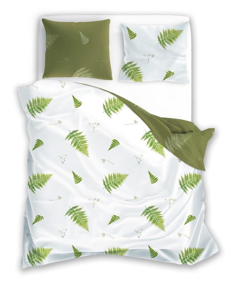 Povlečení z mikrovlákna SATYN 010 220x200 cm + 2x 70x80 cm bílo-zelené