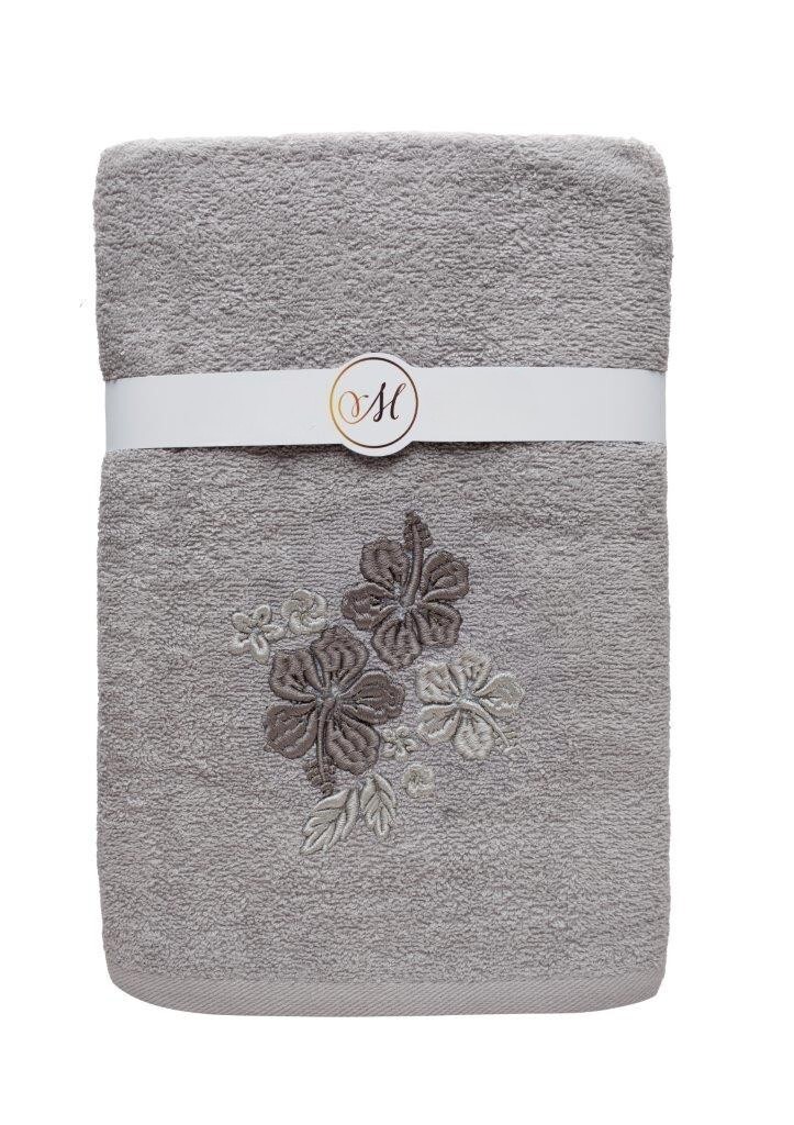 Sada bavlněných ručníků MARIBELLA 004 3 ks světle šedá/ibišek