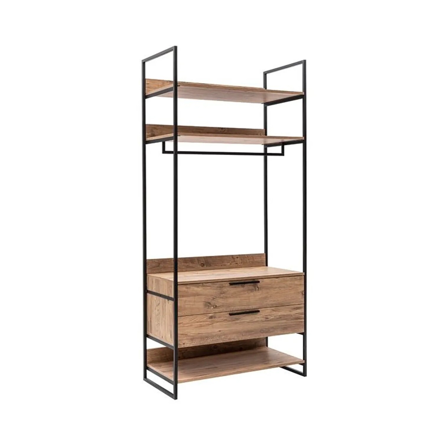 Šatní skříň Dynamic 104 cm borovice Atlantic/černá