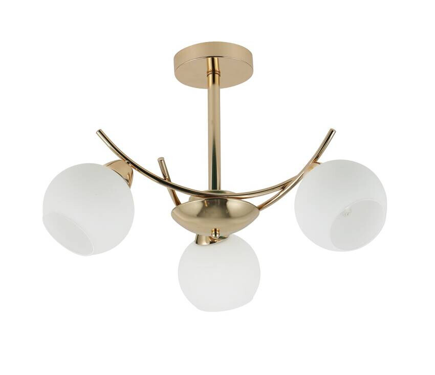 Závesná lampa AMOS Gold 3x40W E27 biele tienidlo