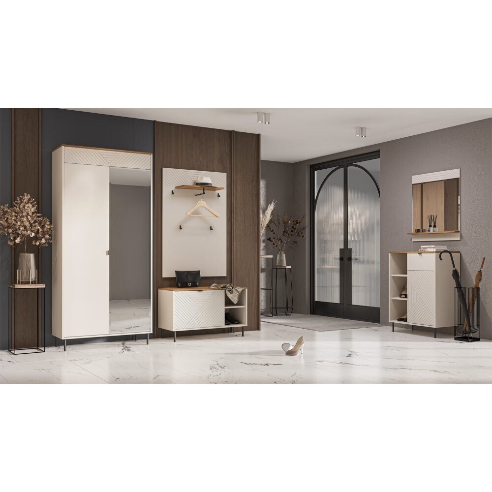 KONDELA Eyco predsieň kašmír / dub castello