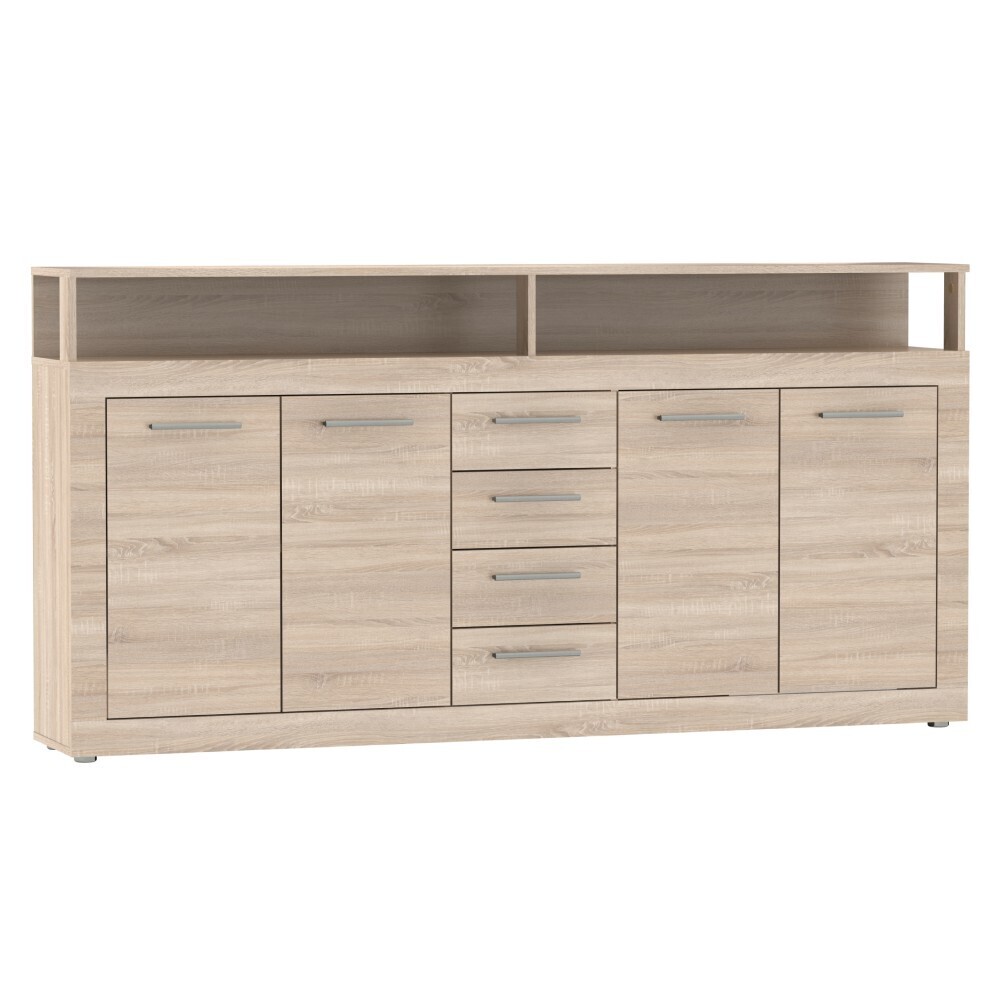 KONDELA Lunysa 2 New štvordverová komoda so zásuvkami dub sonoma