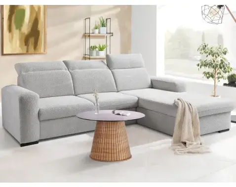 Rohová sedačka Dover, svetlo šedá štruktúrovaná látka, pravý roh%