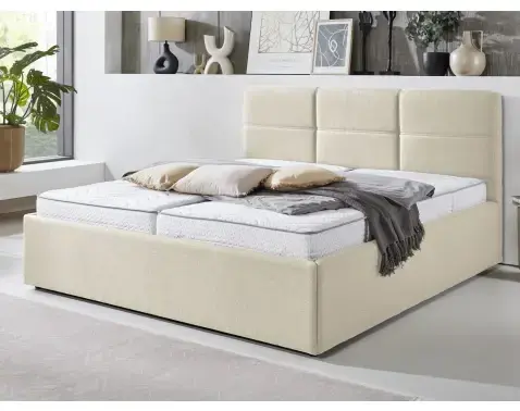 Posteľ Domango 140x200 cm, béžová látka%