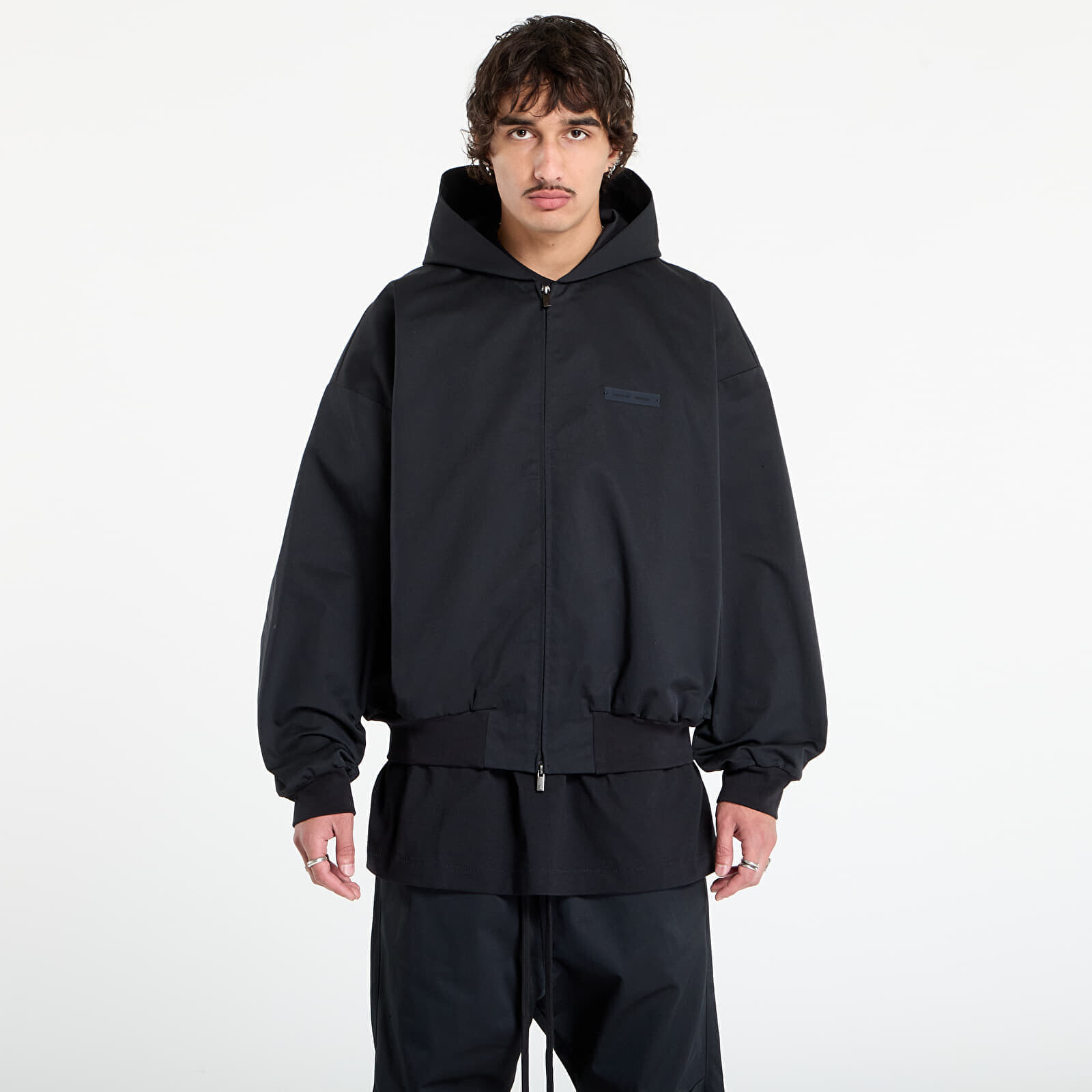 Bunda Fear of God Essentials Poly Cotton Twill Hoodie Jet Black L