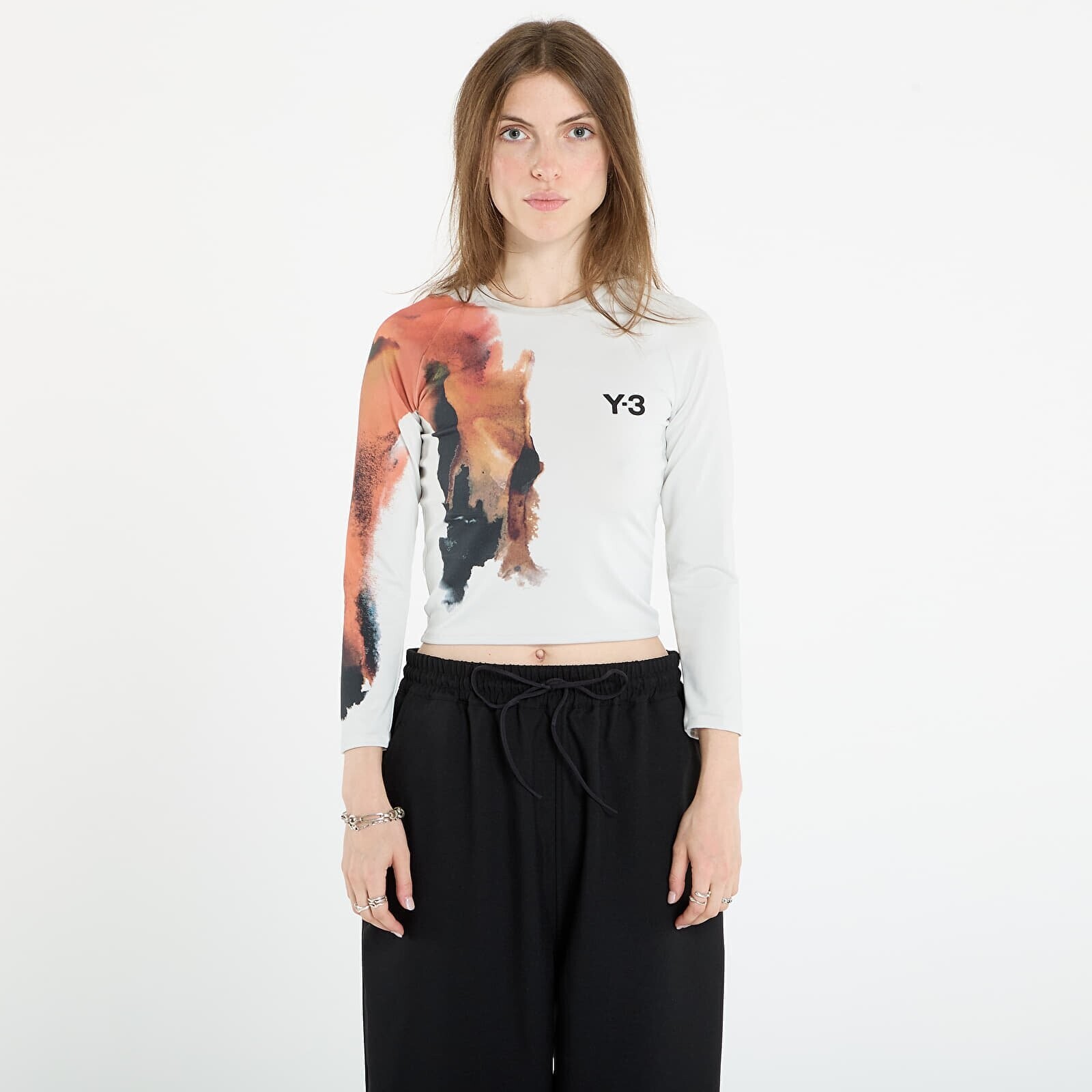 Tričko Y-3 Crop Longsleeve T-Shirt Orbit Grey L/42