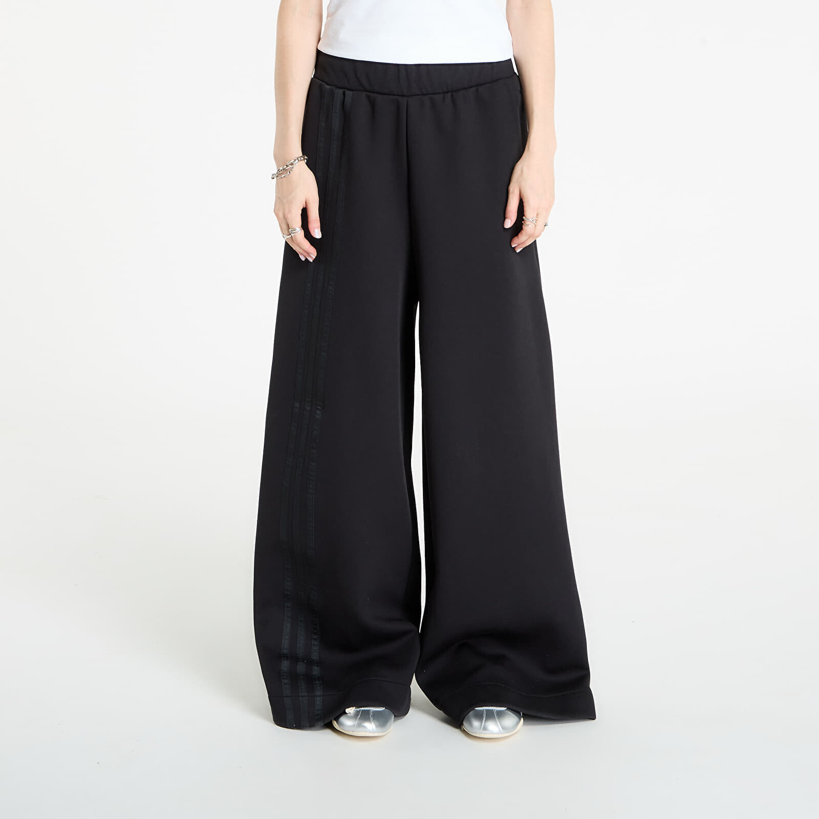 Kalhoty adidas Off Placed 3-Stripes Wide Pant Black L