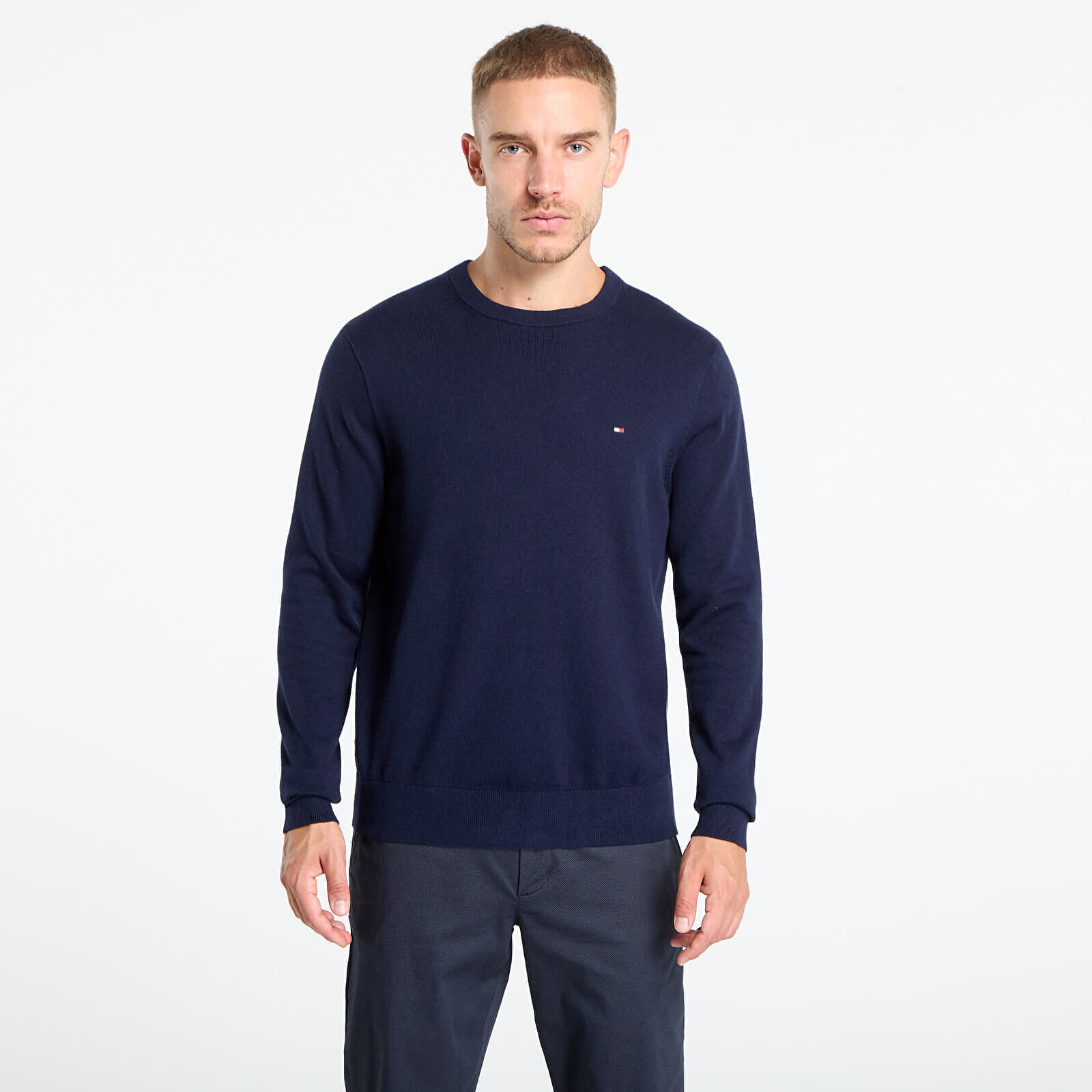 Svetr Tommy Hilfiger Pima Org Cotton Cashmere Crew Neck Navy L