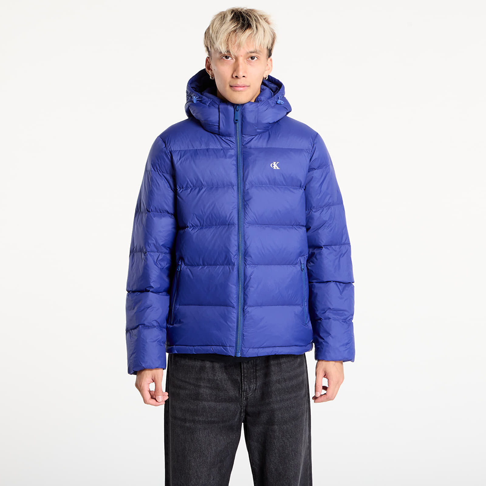 Bunda Calvin Klein Jeans Ls Nylon Zip Off Hooded Jacket Blue L