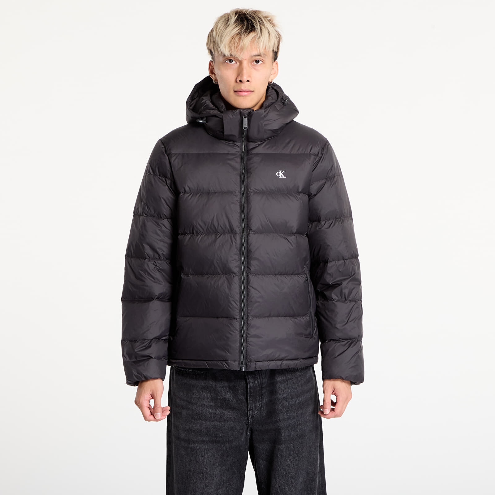 Bunda Calvin Klein Jeans Ls Nylon Zip Off Hooded Jacket Black L