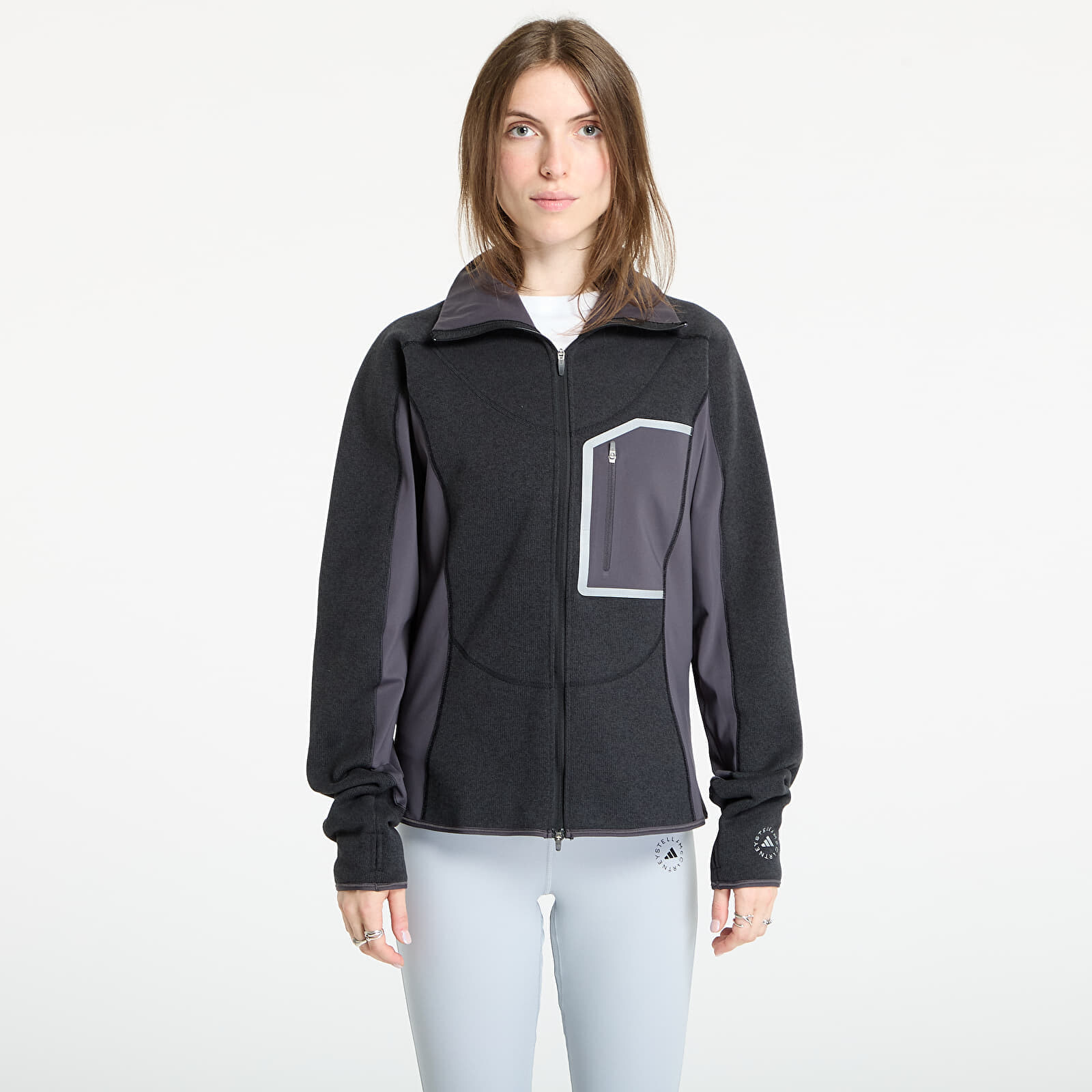 Mikina adidas By Stella McCartney CLIMAWARM Running Full-Zip Midlayer Black/ Utility Black L
